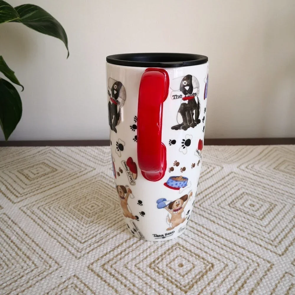 Cypress Ceramic Dog Lovers Traveling Coffee Mug 17‎ oz.